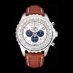 Breitling Navitimer Brown Leather Strap White Dial BL5658