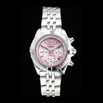 Breitling Chronomat Quartz Pink Dial Stainless Steel Case Bracelet BL5771