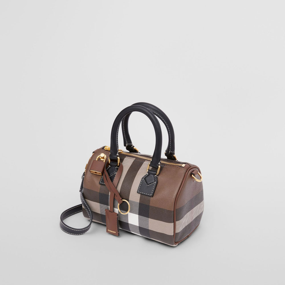 Burberry Check and Leather Mini Bowling Bag 80534961 - Photo-2