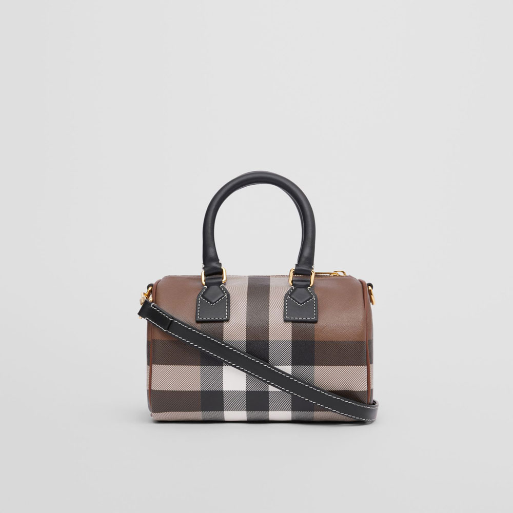 Burberry Check and Leather Mini Bowling Bag 80534961 - Photo-4