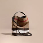 Burberry Medium Ashby in Canvas Check and Leather in Black 39457261