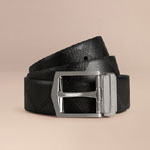 Burberry Reversible Embossed Check Leather Belt 39776291