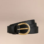 Burberry Grainy Leather Belt Black 39828181