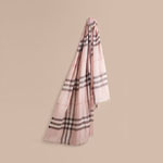 Burberry Lightweight Check Wool and Silk Scarf Ash Rose 40013631