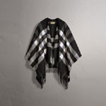 Burberry Check Cashmere and Wool Poncho in Black 40594451