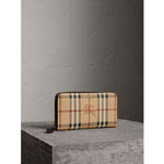 Burberry Haymarket Check and Leather Ziparound Wallet 40614811