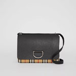 Burberry Medium Vintage Check and Leather D-ring Bag in Black 40766591