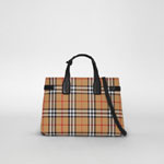 Burberry The Medium Banner in Vintage Check and Leather in Black 40769531