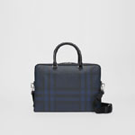 Burberry London Check and Leather Briefcase in Navy black 80051591