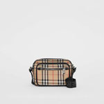 Burberry Vintage Check and Leather Crossbody Bag in Archive Beige 80101521