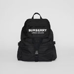 Burberry Logo Print Nylon Backpack in Black 80106081