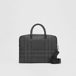 Burberry London Check and Leather Briefcase in Dark Charcoal 80139481