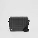 Burberry London Check and Leather Satchel in Dark Charcoal 80139491
