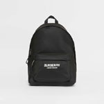 Burberry Logo Print Nylon Backpack in Black 80161091
