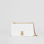 Burberry Small Quilted Lambskin Lola Bag in White 80211061