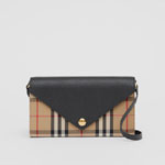 Burberry Vintage Check and Leather Wallet Detachable Strap 80225601