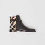Burberry House Check and Leather Ankle Boots 80423661