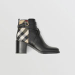 Burberry House Check and Leather Ankle Boots 80423681