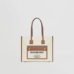 Burberry Small Two tone Canvas and Leather Freya Tote 80441381