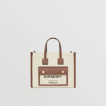 Burberry Mini Two tone Canvas and Leather Freya Tote 80441431