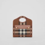 Burberry Mini Knitted Check and Leather Pocket Bag 80491381