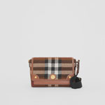 Burberry Knitted Check and Leather Note Crossbody Bag 80491481