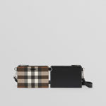 Burberry Check and Leather Link Pouch Crossbody Bag 80496131