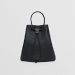 Burberry Grainy Leather Small TB Bucket Bag in Black 80556911