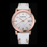 Burberry The City Classic Silver Dial White Bracelet BB5796