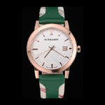 Burberry The City Classic Silver Dial Green Bracelet BB5801
