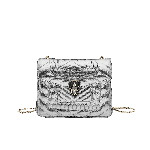 Bvlgari Serpenti Forever featuring a Quilted Scaglie motif in silver calf 282184