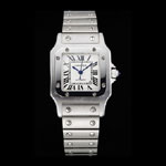 Swiss Cartier Santos White Dial Stainless Steel Case And Bracelet CTR6062