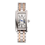 Cartier Tank Americaine 21mm White Dial Stainless Steel Case Two Tone Bracelet CTR6085