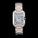 Cartier Tank Anglaise 30mm White Dial Stainless Steel Case Two Tone Bracelet CTR6103