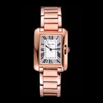 Cartier Tank Anglaise 30mm White Dial Rose Gold Case And Bracelet CTR6104