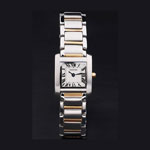 Cartier Tank Francaise 22mm White Dial Stainless Steel Case Two Tone Bracelet CTR6111