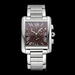 Cartier Tank MC Brown Dial Stainless Steel Case And Bracelet CTR6143