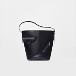 Celine Bucket Biker Shoulder Bag in Black Sunflower Natural Calfskin 177953AEM 38BF