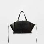 Celine Medium Tri-Fold Shoulder Bag in Black Supple Natural Calfskin 178883AHL 38NO