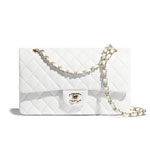Chanel Lambskin White Classic Handbag A01112 Y04059 10601