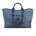 Chanel Large shopping bag navy blue A66941 Y61347 3B322