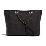 Chanel Mixed Fibers Black Large Shopping Bag A67001 B02336 94305