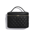 Chanel Calfskin Black Classic Vanity Pouch A80913 Y33352 C3906