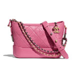 Aged Smooth Calfskin Pink Chanels Gabrielle Small Hobo A91810 Y61477 5B648