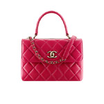 Chanel Flap bag with top handle dark pink A92236 Y60767 3B243