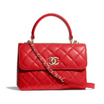 Chanel Red Small Flap Bag With Top Handle A92236 Y60767 N0896