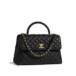 Chanel large flap bag top handle grained calfskin A92992 Y61556 94305