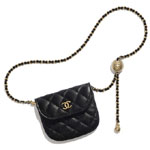 Chanel Gold Tone Metal Black Waist bag AP1461 B02991 94305