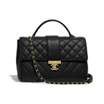 Chanel Black Flap Bag With Top Handle AS0712 B01106 94305