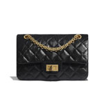 Chanel Aged Calfskin Gold Tone Black Mini 2.55 bag AS0874 Y04634 94305